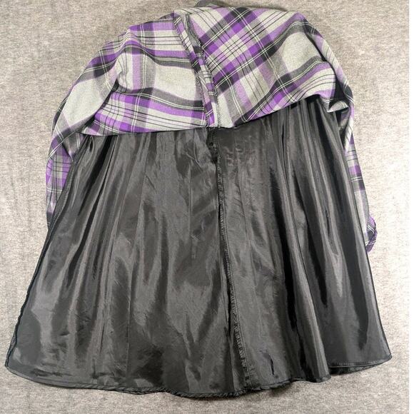 East 5th Women's Purple Gray Plaid Midi‎ Skirt with Liner Size 14 Petite - Picture 3 of 11